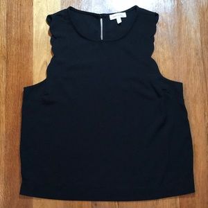Host Pick! Sleek Cropped Black Tank w/ Scalloping